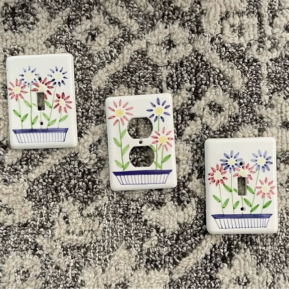 Other - Decorative ceramic matching light switch and outlet covers 🌺  So cute! 🥰